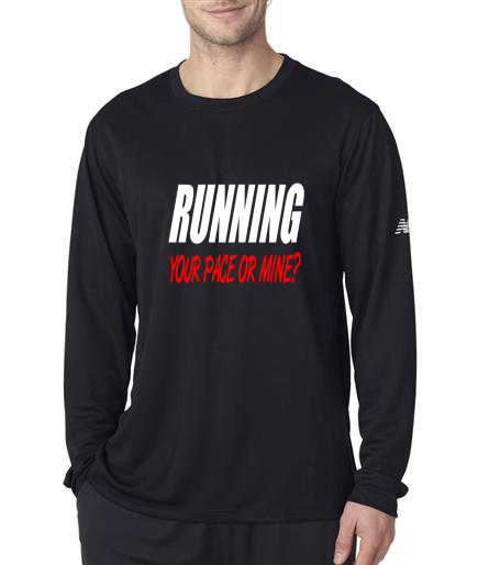Running - Your Pace Or Mine - NB Mens Black Long Sleeve Shirt